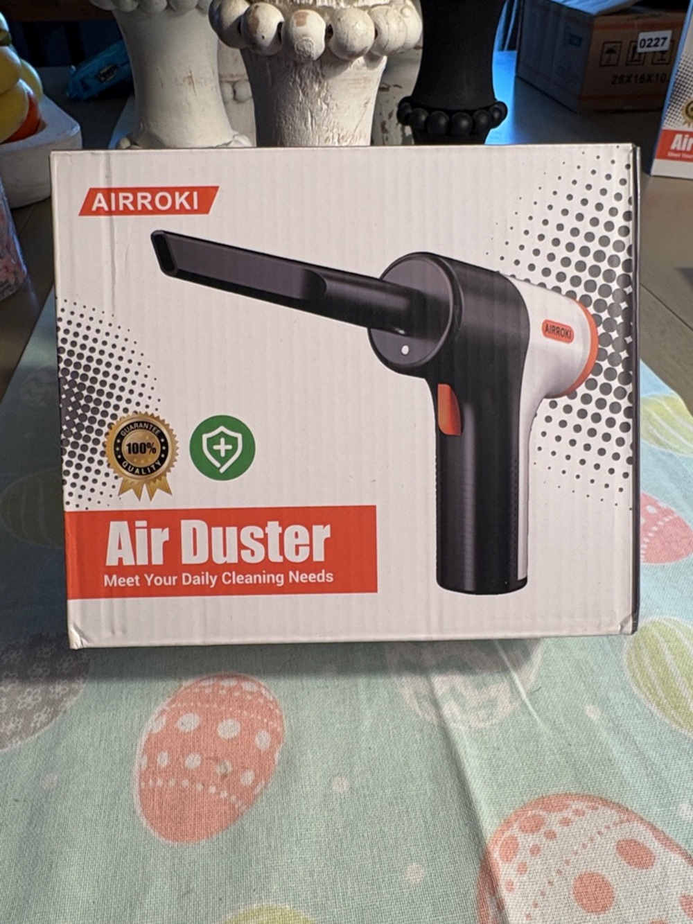 Black and White Air Duster - Portable Cleaning Blower